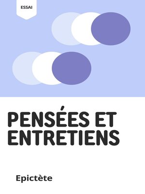 cover image of Pensées et Entretiens